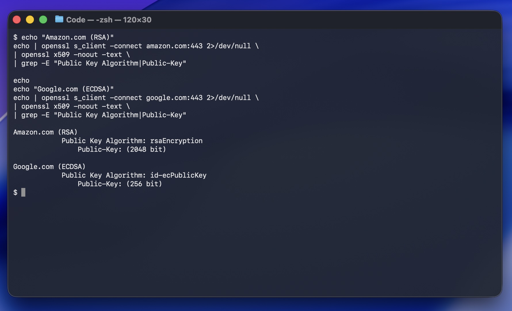 Comparativa de certificados RSA vs ECDSA